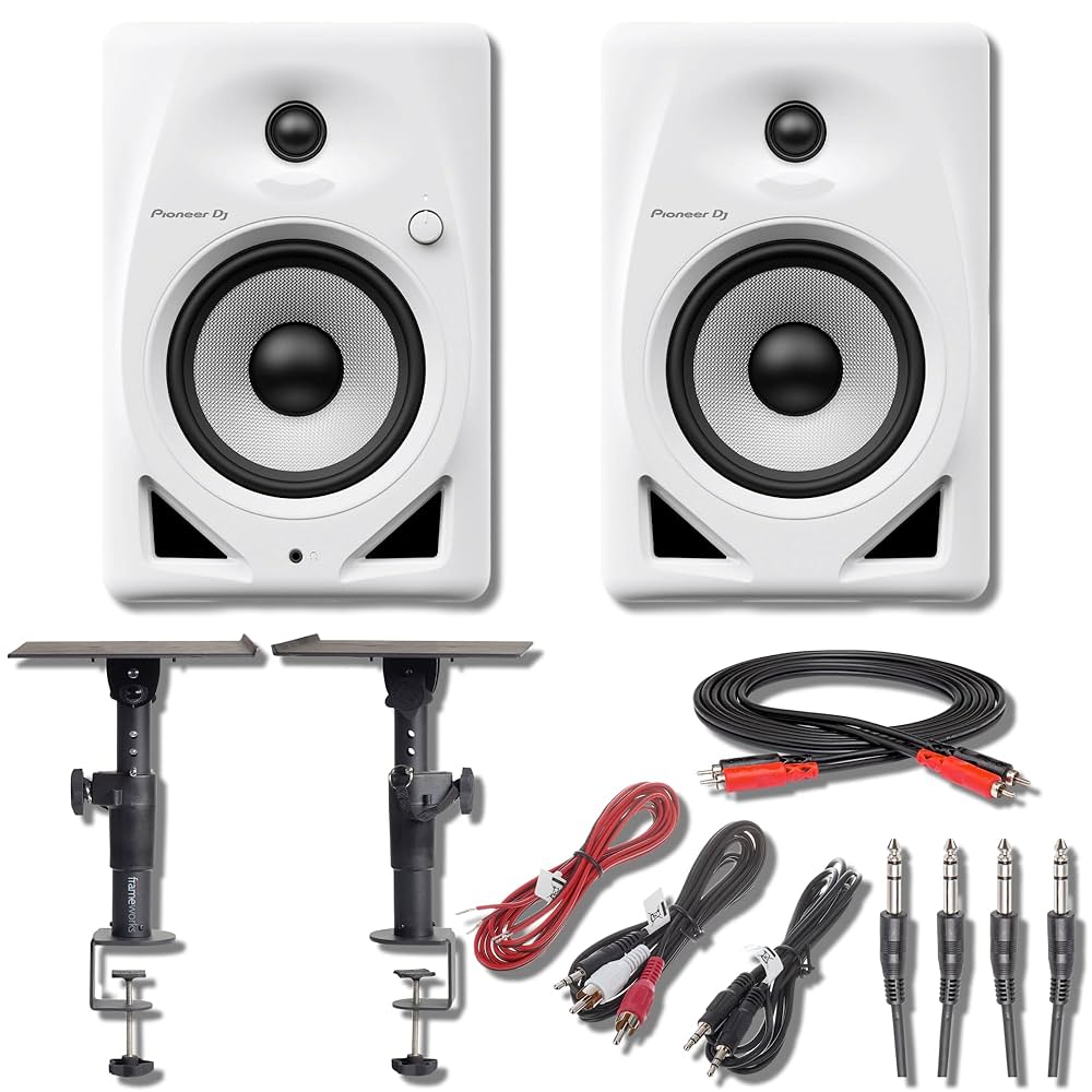Pioneer DJ DM-50D-W モニタースピーカー（ペア / ホワイト) Pioneer DJ DM-50D-W (ホワイト) デスクトップモニター